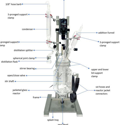 Ai Glass Reactor Ai 5L Single Jacketed - 115V/230V Compatible