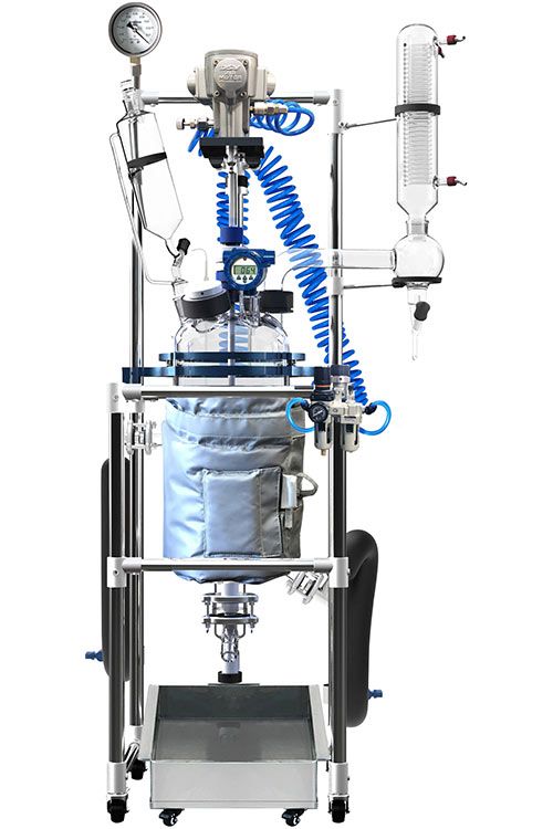 Glass Reactor Ai 10L Single Or Dual Jacketed Systems With Air Motor