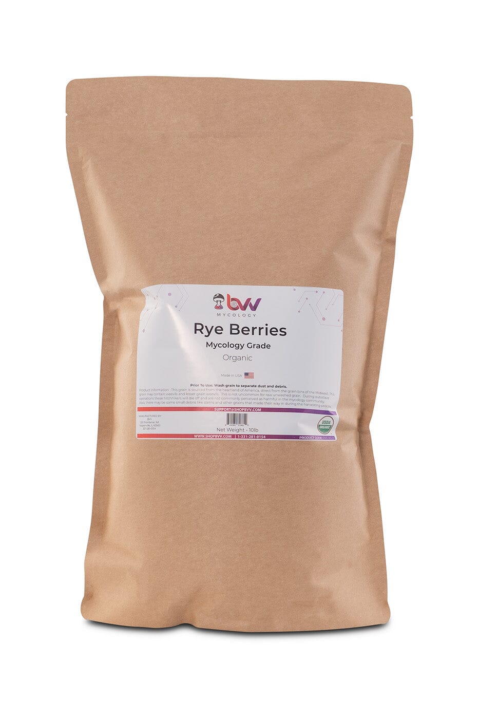 Rye Berries - Mycology Grade Organic Grain New Products BVV 10LB 