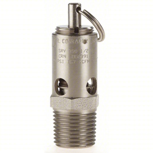 Safety Valve, Soft Seat, 1/2In, 250 PSI, SS