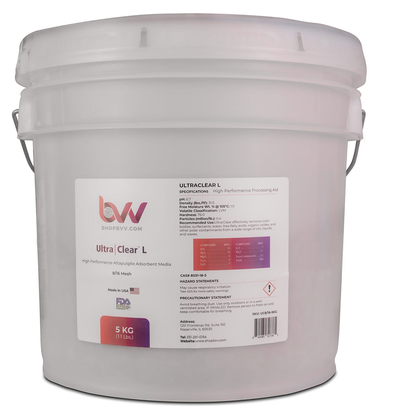 Ultra Clear L - Granular High Performance Bentonite for Bleaching & Decolorizing Edible Oils Shop All Categories BVV 5 Kg 