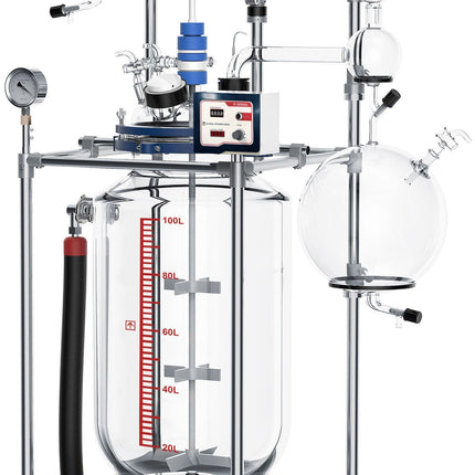 Glass Reactor Ai 100L Single Or Dual Jacketed