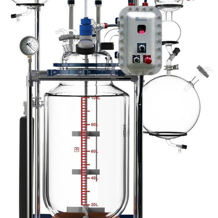 Glass Reactor Ai 100L Jacket W/ Explosion-Proof Motor/Controller 220V