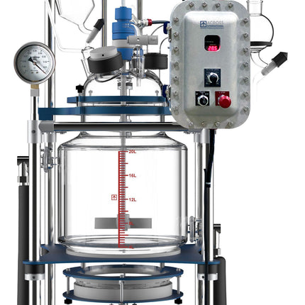 Glass Reactor Ai 20L Jacket W/ Explosion-Proof Motor & Controller 220V