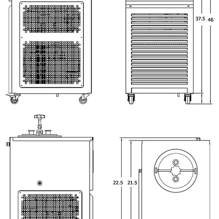 Ai -80°C 5L Capacity 316L SST Cold Trap W/ KF25 Ports ETL