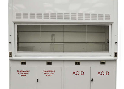 Fisher American 8′  Fume Hood w/ Acid Storage Cabinets