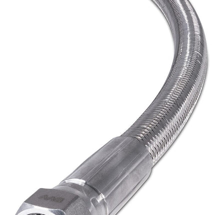 PTFE-Lined Stainless Steel Braided Hose 3/8 Nominal Hose Size 3/8 Male  NPT x 3/8 Female JIC 37° Flare Swivel 316 SS End Connections 12 Length