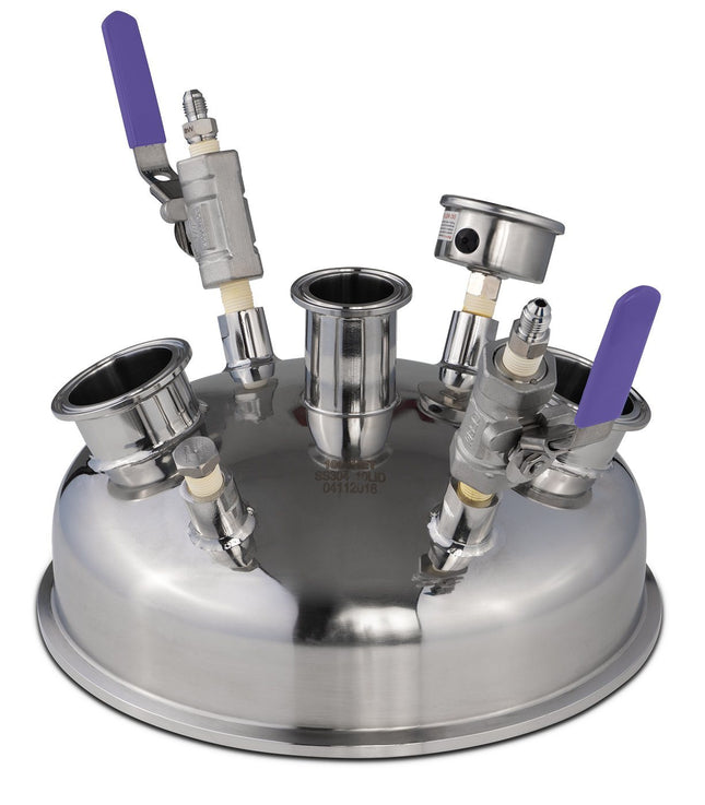 10" Pre-Built Hemispherical Lid with BVV 316SS Full Bore Valves