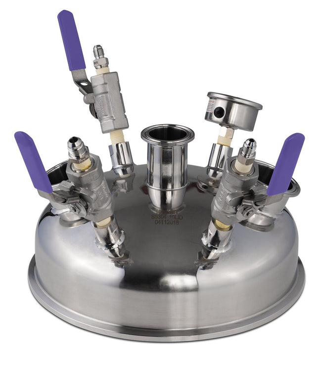 10" Pre-Built BIFLOW Hemispherical Lid with BVV 316SS Full Bore Valves