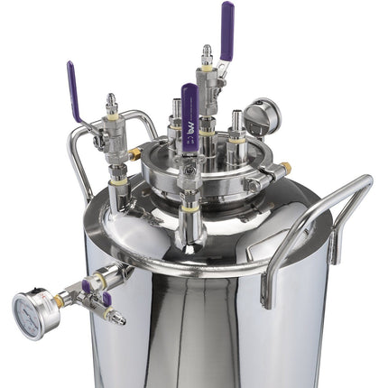 Top of Jacketed Stainless Steel LP Tank with Internal Condensing Coil and Dip Tube 100 Gallon