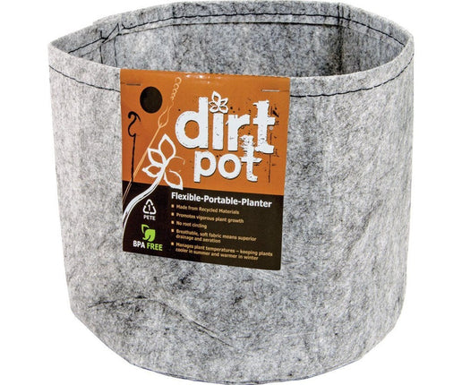***Dirt Pot Flexible Portable Planter, Grey No Handles Unclassified Hydrofarm 