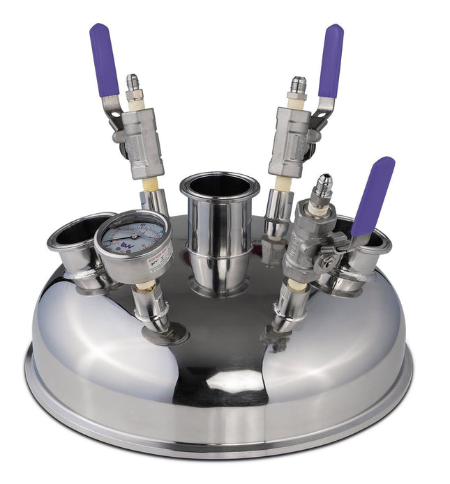 12" Pre-Built BIFLOW Hemispherical Lid with BVV 316SS Full Bore Valves
