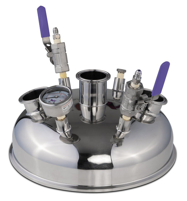 12" Pre-Built Hemispherical Lid with BVV 316SS Full Bore Valves