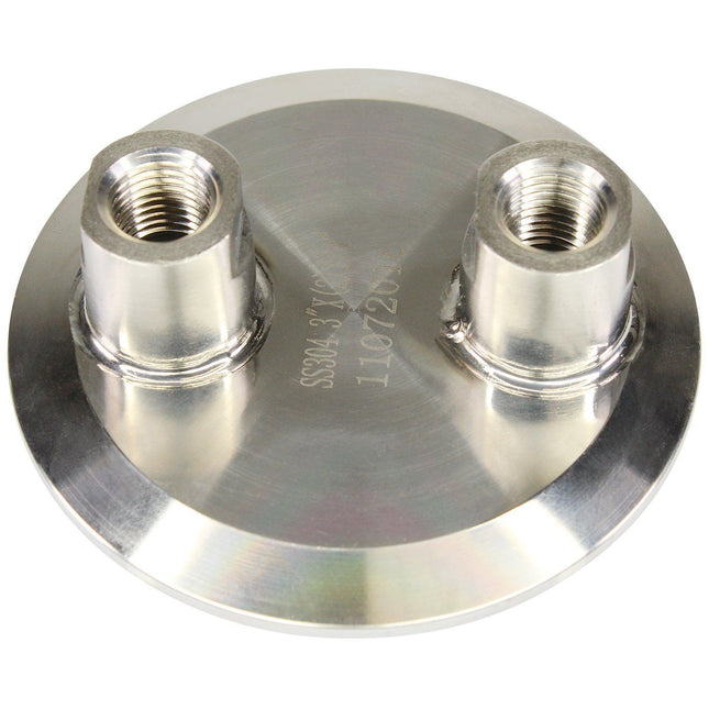 3" Tri-Clamp x (2) 1/4" FNPT