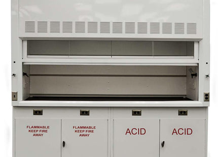 Fisher American 8′  Fume Hood w/ Acid Storage Cabinets
