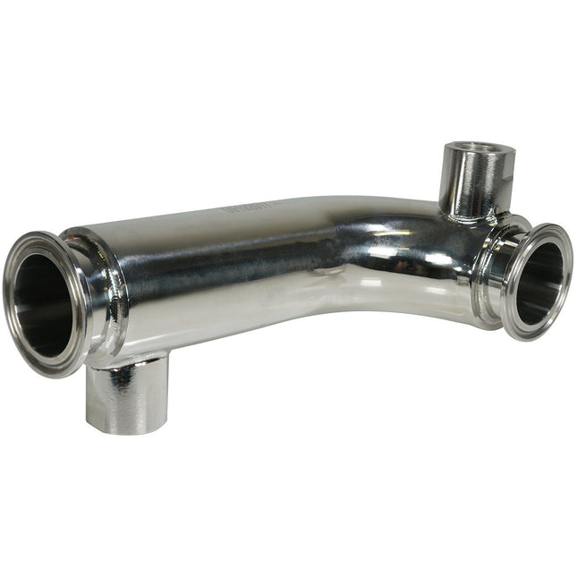 1.5" Fully Jacketed Tri-Clamp x 8" 90 Degree Bend