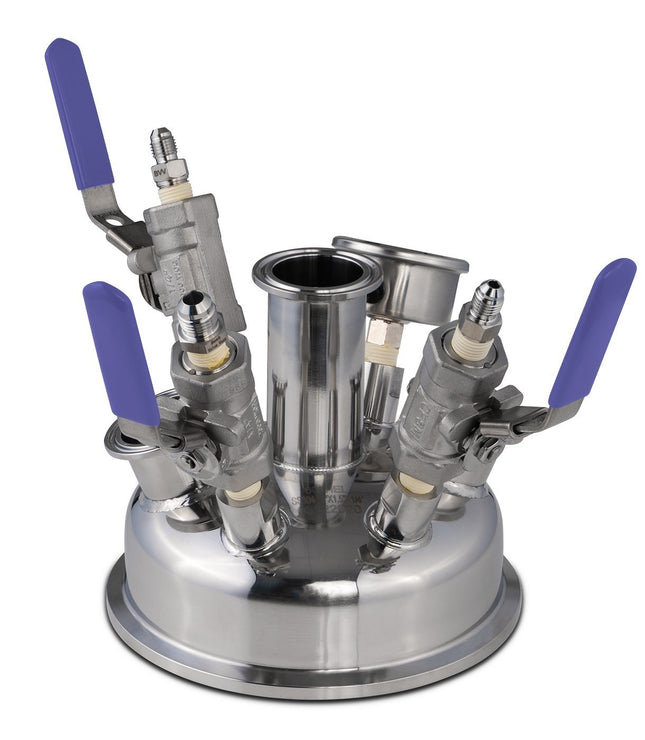 6" Pre-Built BIFLOW Hemispherical Lid with BVV 316SS Full Bore Valves