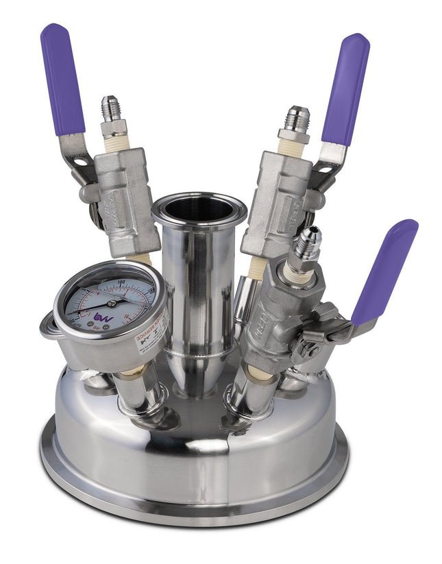 6" Pre-Built BIFLOW Hemispherical Lid with BVV 316SS Full Bore Valves