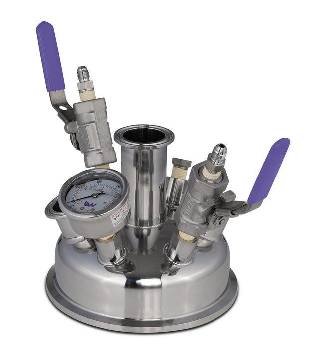 6" Pre-Built Hemispherical Lid with BVV 316SS Full Bore Valves