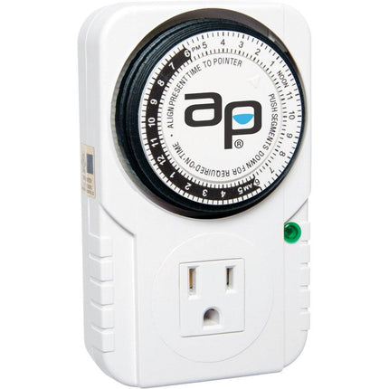 Autopilot Analog Grounded Timer, 1725W, 15A, 15 Minute On/Off, 24 Hour Autopilot 