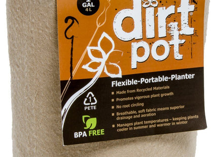 Dirt Pot Flexible Portable Planter, Tan No handles