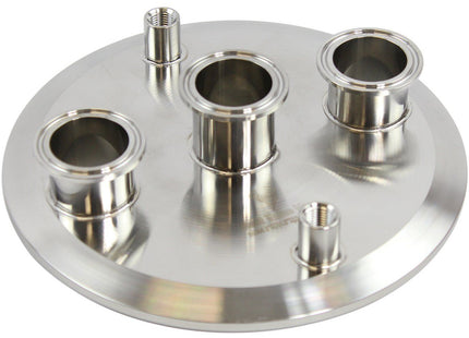 8" X (3) 1.5" X (2) 1/4" FNPT Tri-Clamp Endcap
