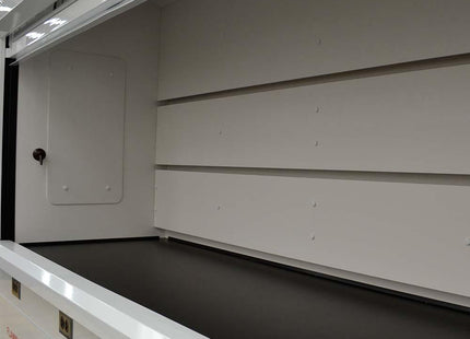 Fisher American 8′  Fume Hood w/ Acid Storage Cabinets