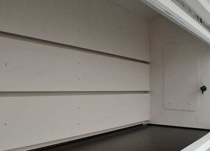 Fisher American 8′  Fume Hood w/ Acid Storage Cabinets