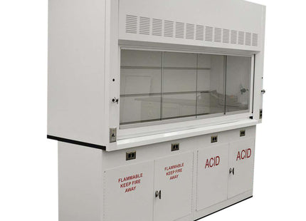 Fisher American 8′  Fume Hood w/ Acid Storage Cabinets