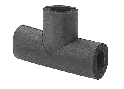 Flexible Rubber Foam Pipe Insulation Tee, 1/2" Thick Wall, 1-3/8" ID