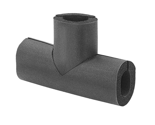 Flexible Rubber Foam Pipe Insulation Tee, 1/2" Thick Wall, 1-3/8" ID