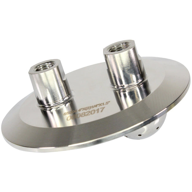 4" Tri-Clamp x (2) 1/4" FNPT w/ Showerhead