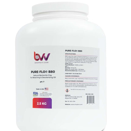 Pure-Flo® B80 Natural Bentonite for Bleaching & Decolorizing Edible Oils *FDA-GRAS Shop All Categories BVV 2.5KG 