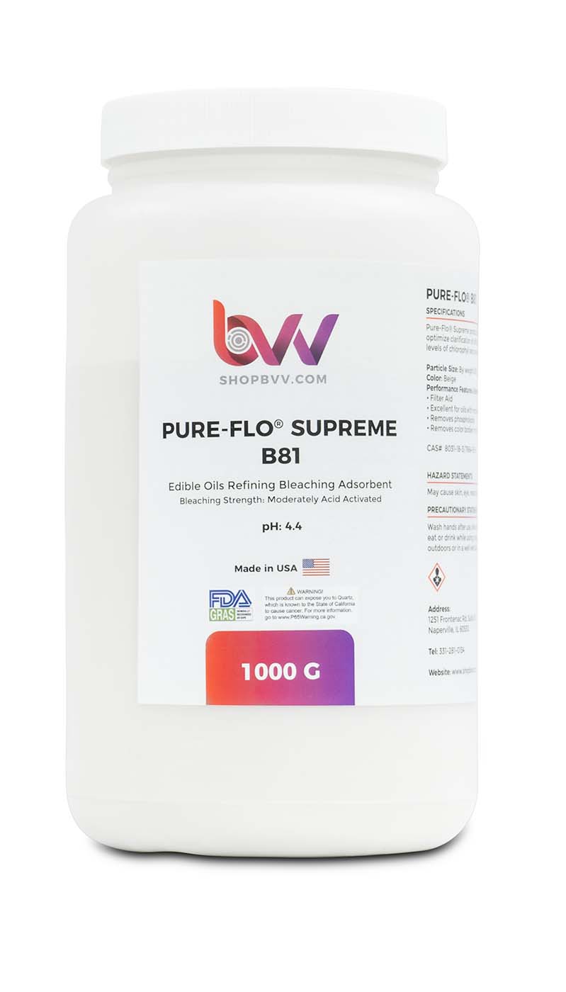 Pure-Flo® B81 Supreme Activated Bleaching & Decolorizing Bentonite for Edible Oils *FDA-GRAS (Compares to T-5™) Shop All Categories BVV 1000 Grams 