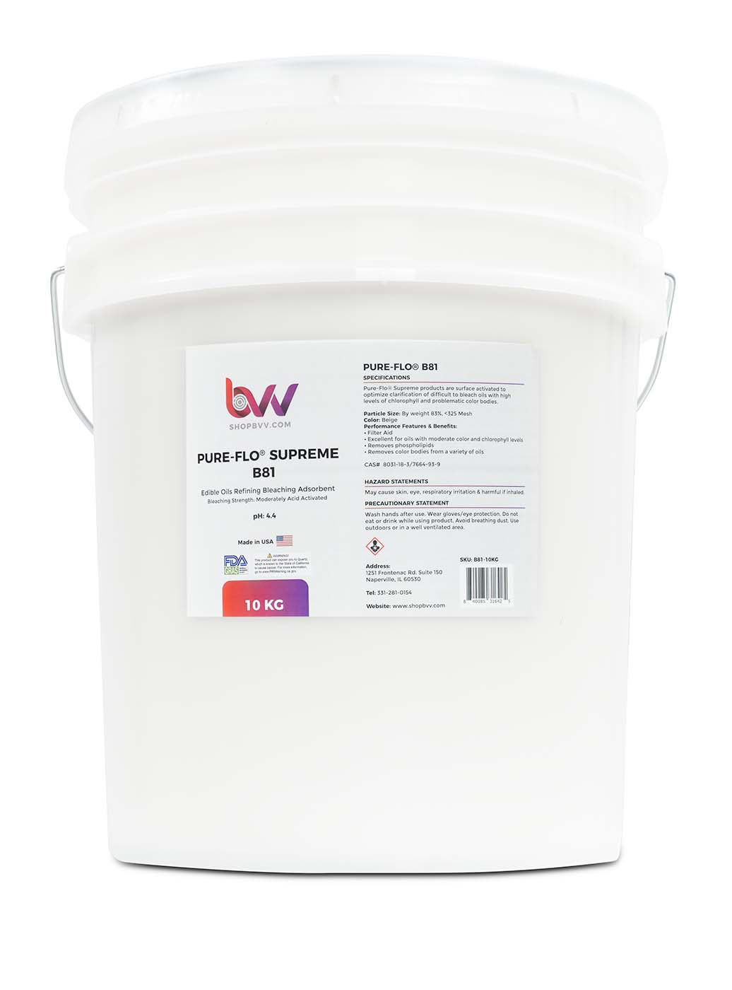 Pure-Flo® B81 Supreme Activated Bleaching & Decolorizing Bentonite for Edible Oils *FDA-GRAS (Compares to T-5™) Shop All Categories BVV 10KG 