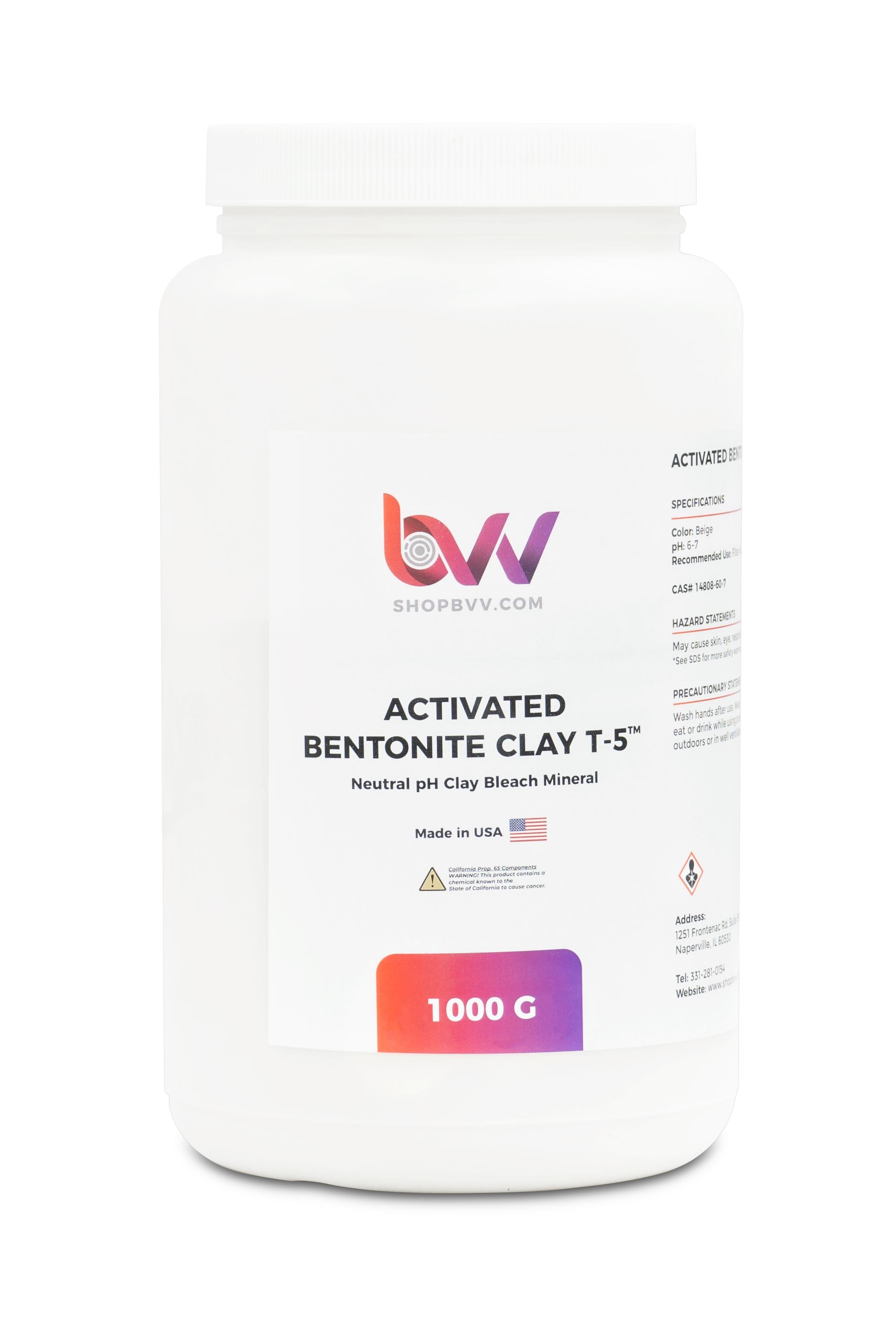 BVV™ Activated Bentonite Clay T-5™ Shop All Categories BVV 1000 Grams 
