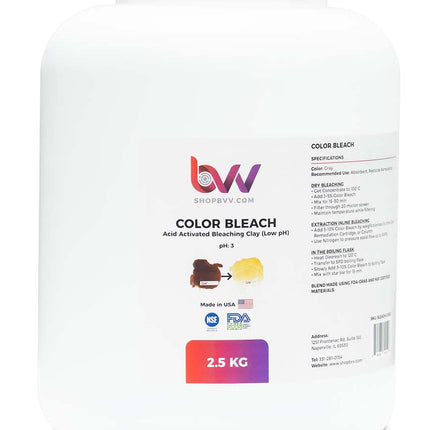 BVV™ Color Bleach for Edible Oils *FDA & NSF Certified Material (Compares to T-41™) Shop All Categories BVV 2.5Kg 