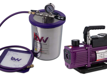 Glass Vac 1.5 Gallon TALL Stainless Steel Vacuum Chamber and Vacuum Pump Kit