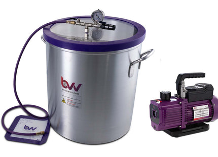 Best Value Vacs 15 Gallon Aluminum Vacuum Chamber and V9D 9CFM Two Stage Vacuum Pump Kit