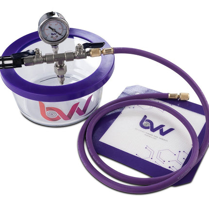 Best Value Vacs 1.75 Quart Pyrex Vacuum Chamber - GLASS LID & HOLES
