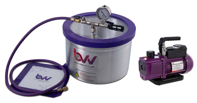 Best Value Vacs 2 Gallon Aluminum Vacuum Chamber and V4D 4CFM Two Stage Vacuum Pump Kit New Products BVV 
