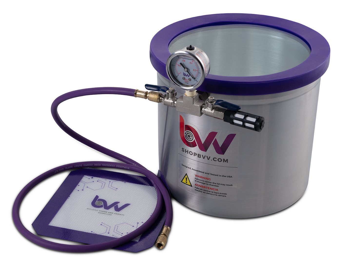 Glass Vac&trade; 3 Gallon Aluminum Vacuum Chamber and VE225 4CFM Two Stage Vacuum Pump Kit Shop All Categories Glass Vac 