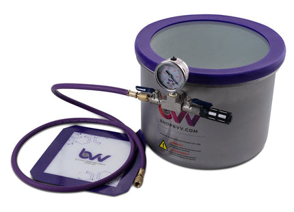 Glass Vac 3 Gallon WIDE Stainless Steel Vacuum Chamber and Vacuum Pump Kit