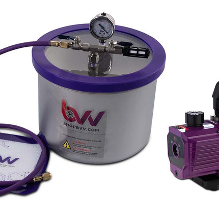 Best Value Vacs 3 Gallon Wide Stainless Steel Vacuum Chamber and V4D 4CFM Two Stage Vacuum Pump Kit Shop All Categories BVV 