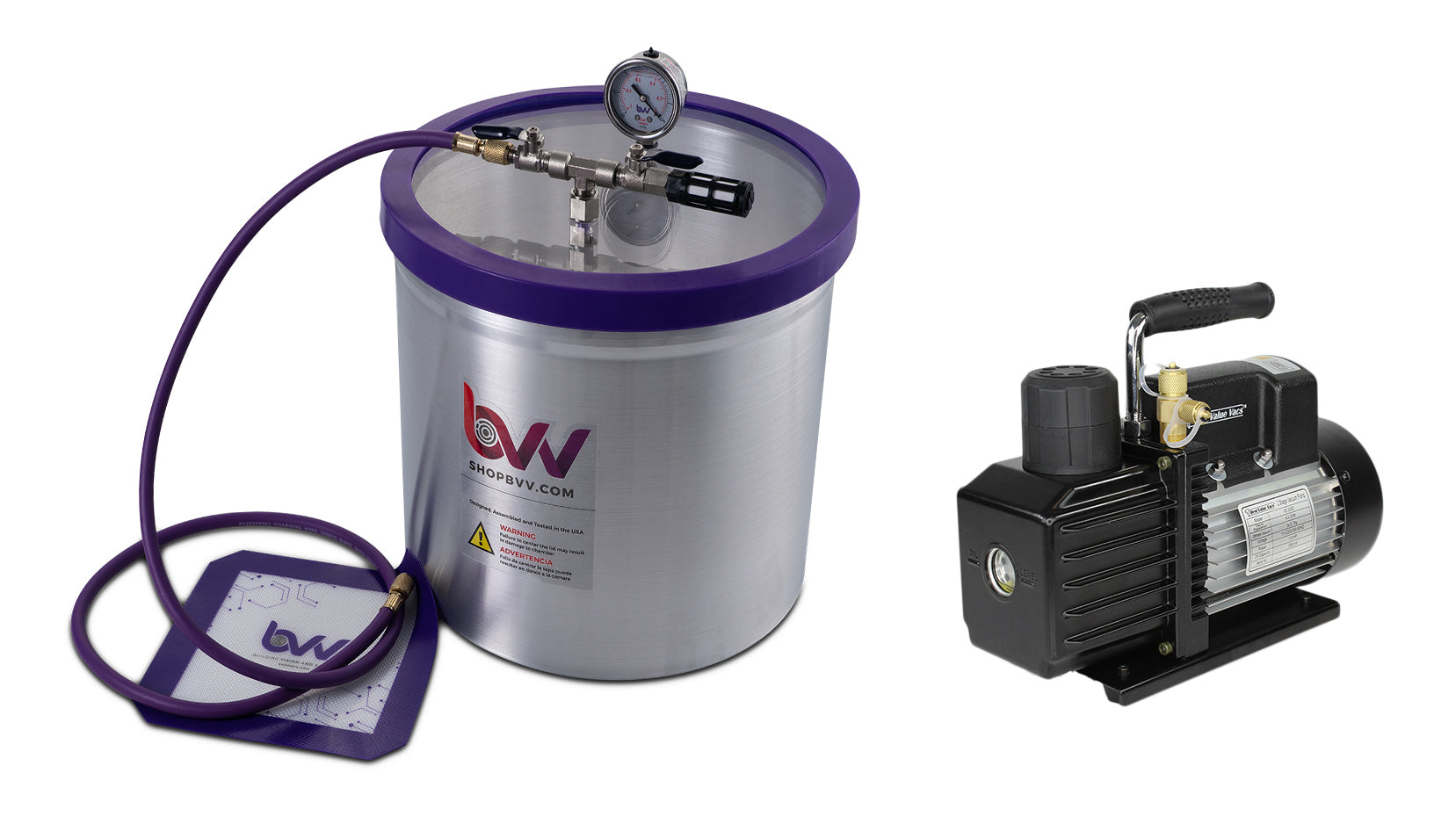 Best Value Vacs 5 Gallon Aluminum Vacuum Chamber and Vacuum Pump Kit Shop All Categories BVV 3CFM Single Stage Pump 
