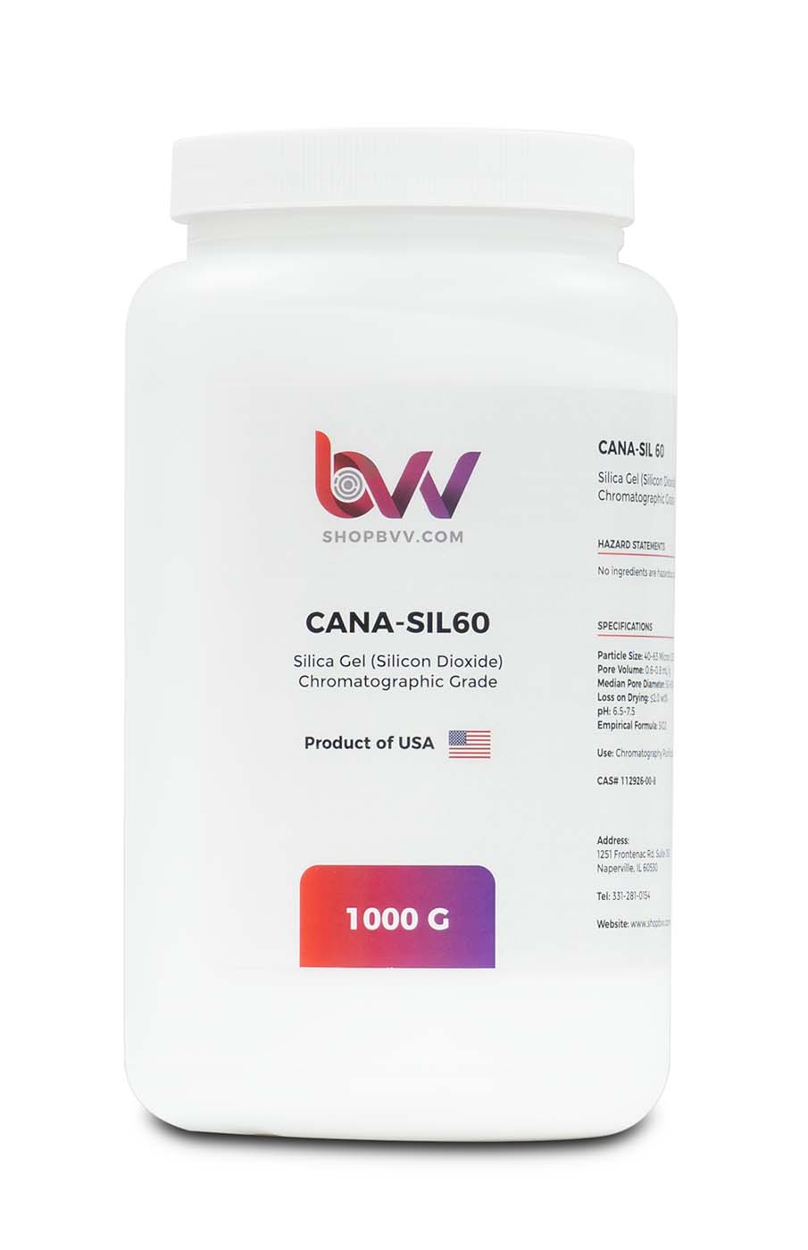 CANA-SIL60™ Silica Gel 60A Chromatographic Grade 40-63 micron (230-400 Mesh) New Products BVV 1000G 