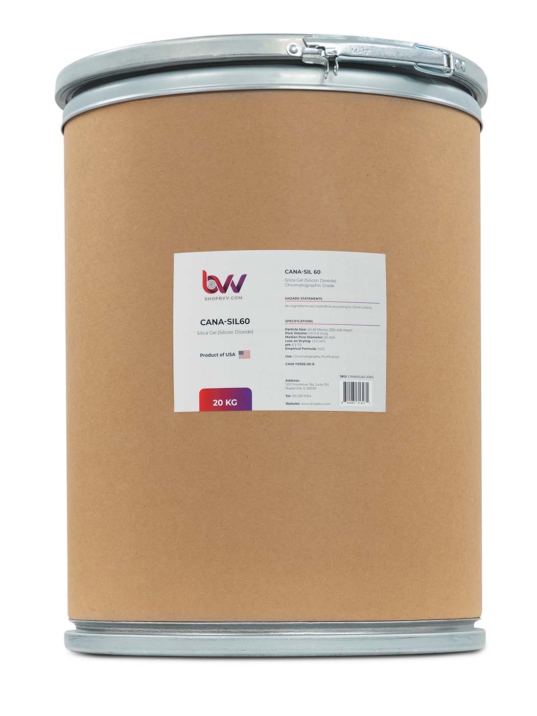 CANA-SIL60™ Silica Gel 60A Chromatographic Grade 40-63 micron (230-400 Mesh) New Products BVV 20 Kg 