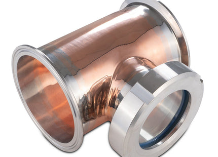 BVV Brewing  4" Copper Sight Glass Union Tri-Clamp Tee