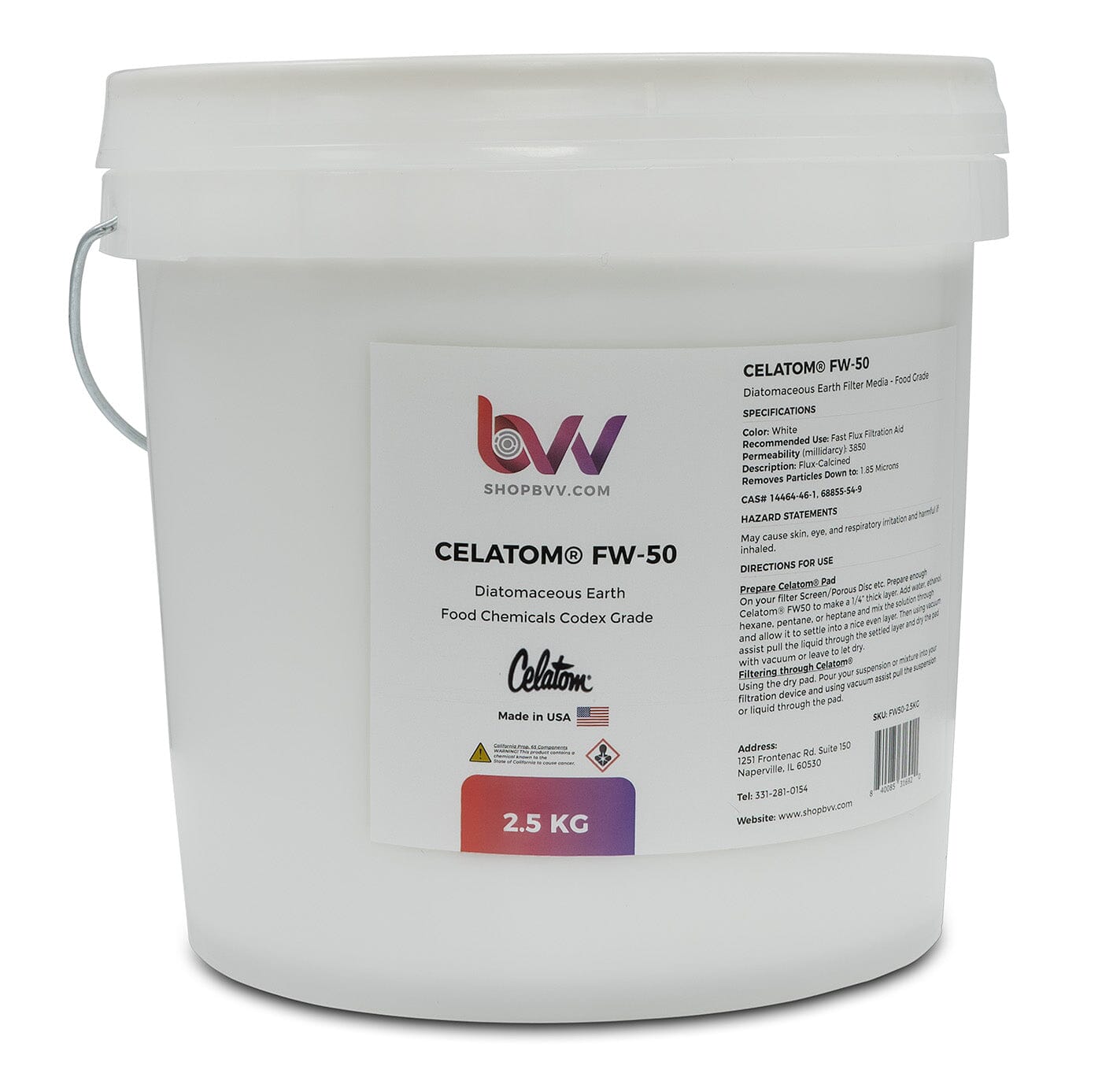 Celatom FW-50 Diatomaceous Earth 1.85 micron *Compare to Celite 545 Shop All Categories BVV 2.5KG 