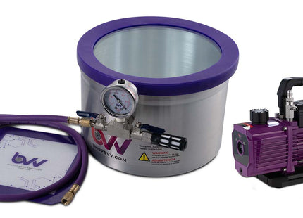 Glass Vac 2 Gallon Aluminum Vacuum Chamber and Vacuum Pump Kit